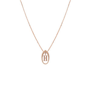 Collier Mila Initials or rose 18 carats