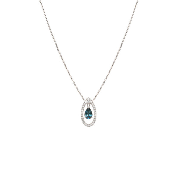 Collier Mila Only Blue topaze et diamants en Or blanc