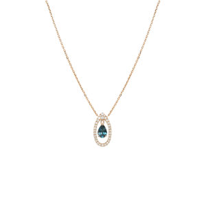 Collier Mila Only Blue topaze et diamants en Or jaune