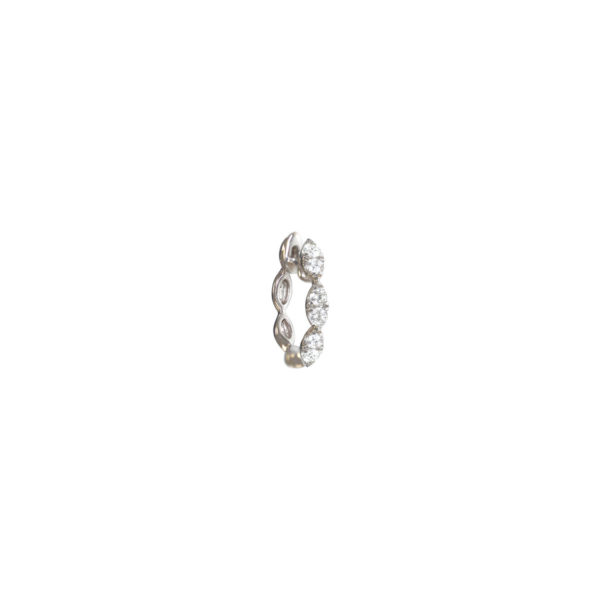 Boucle d'oreille créole Amanda Or blanc 18 carats et diamants