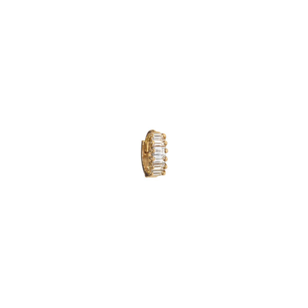 Boucle d'oreille créole mini Just Joy Bagatelle Or jaune et diamants taille baguette