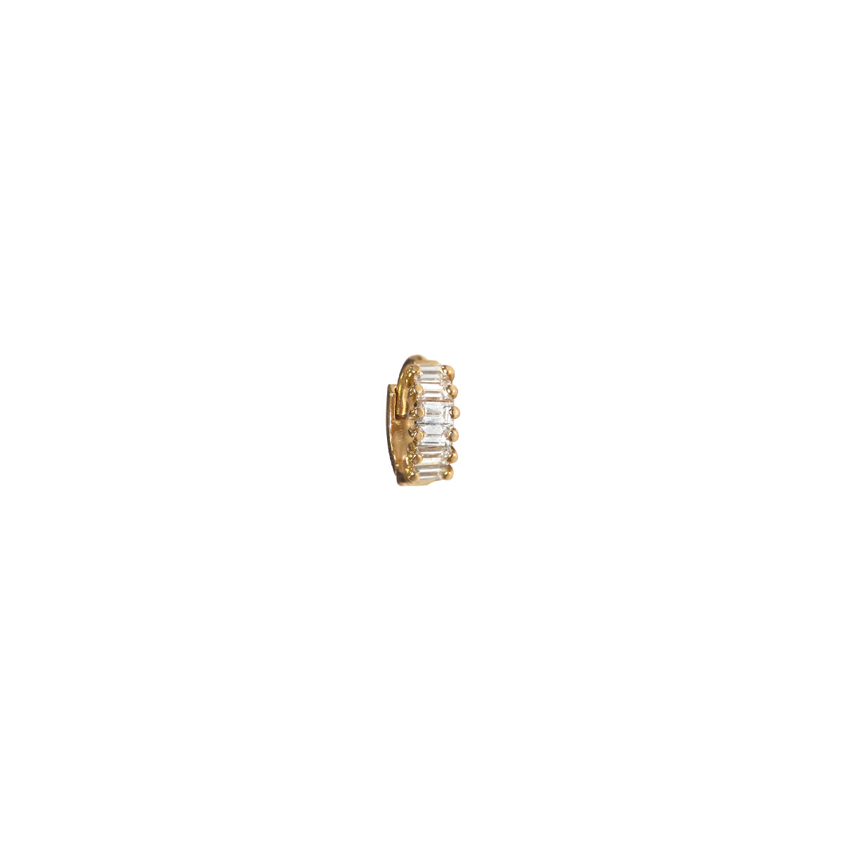 Boucle d'oreille créole mini Just Joy Bagatelle Or jaune et diamants taille baguette