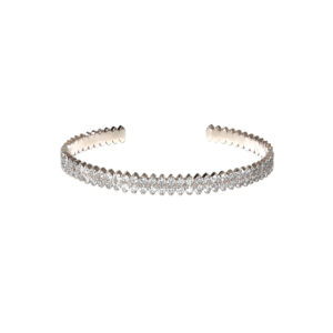 Jonc Amanda Empire Or blanc 18 carats et diamants taille brillant