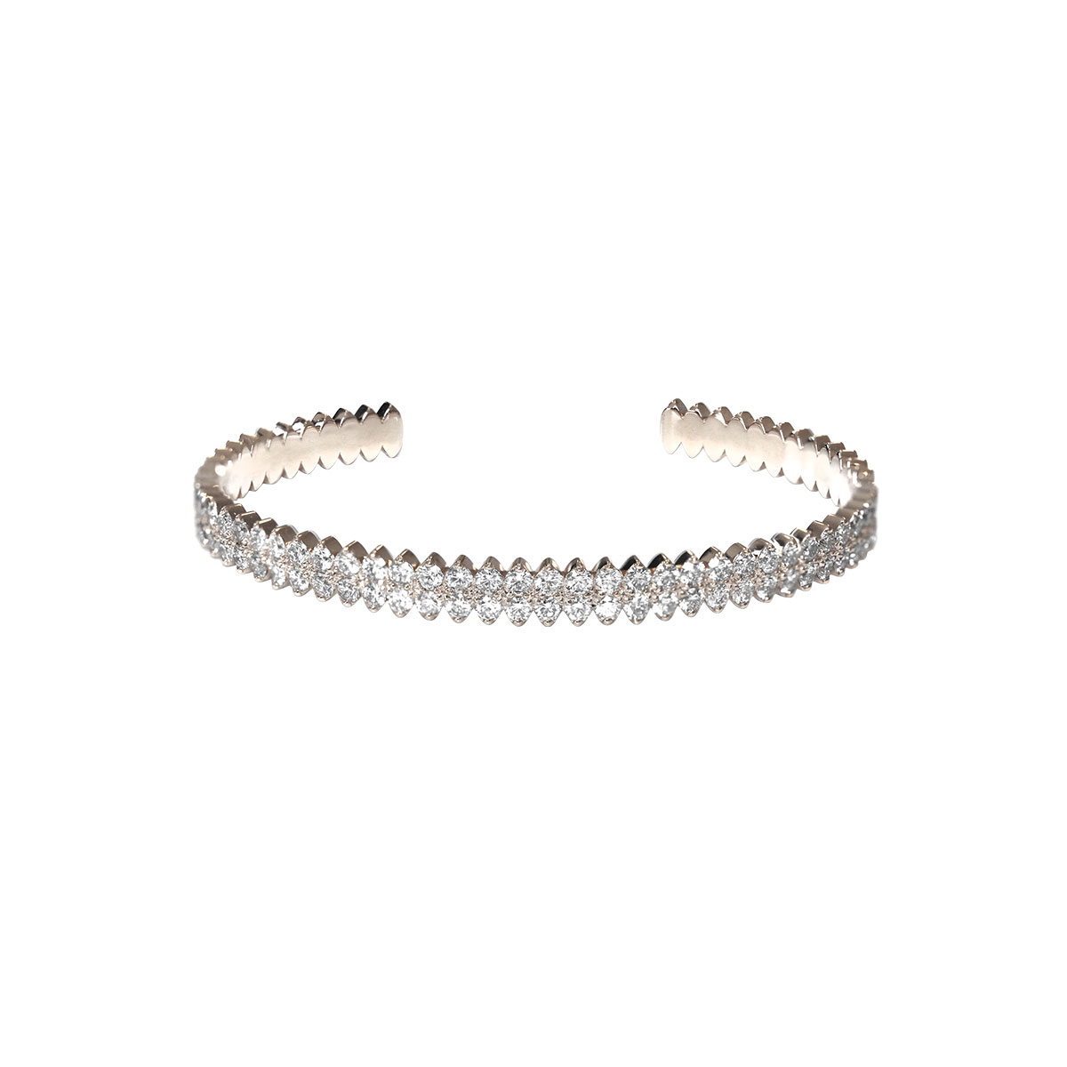 Jonc Amanda Empire Or blanc 18 carats et diamants taille brillant