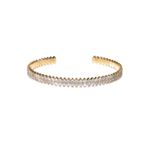 Jonc Amanda Empire Or jaune 18 carats et diamants taille brillant