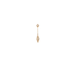 Boucle d'oreille Babylone Two or jaune et diamants