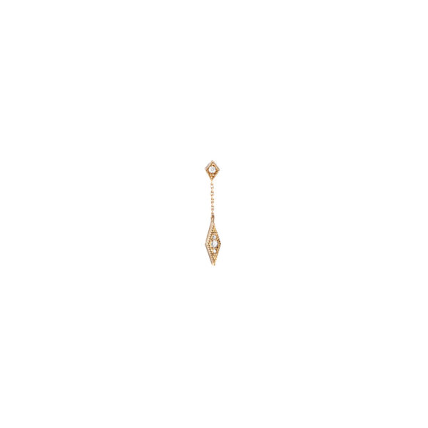 Boucle d'oreille Babylone Two or jaune et diamants