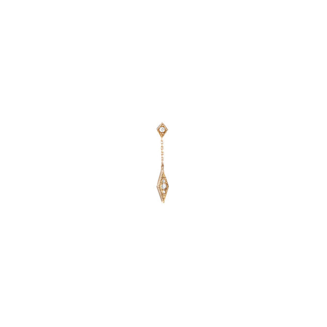 Boucle d'oreille Babylone Two or jaune et diamants