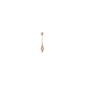 Boucle d'oreille Babylone Two or rose et diamants