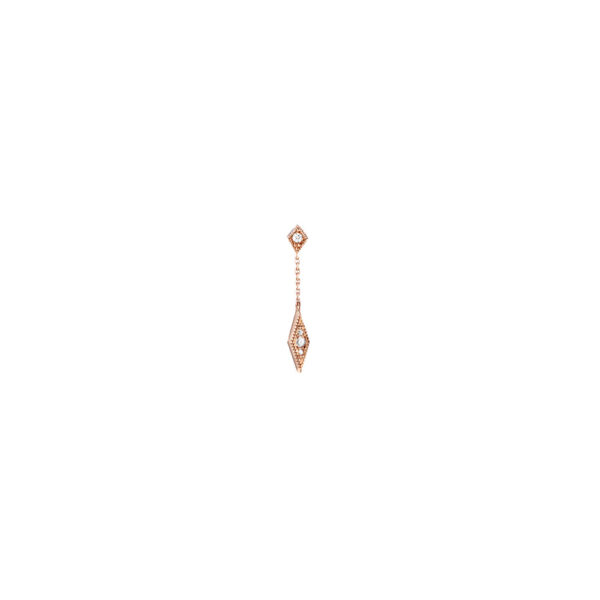 Boucle d'oreille Babylone Two or rose et diamants