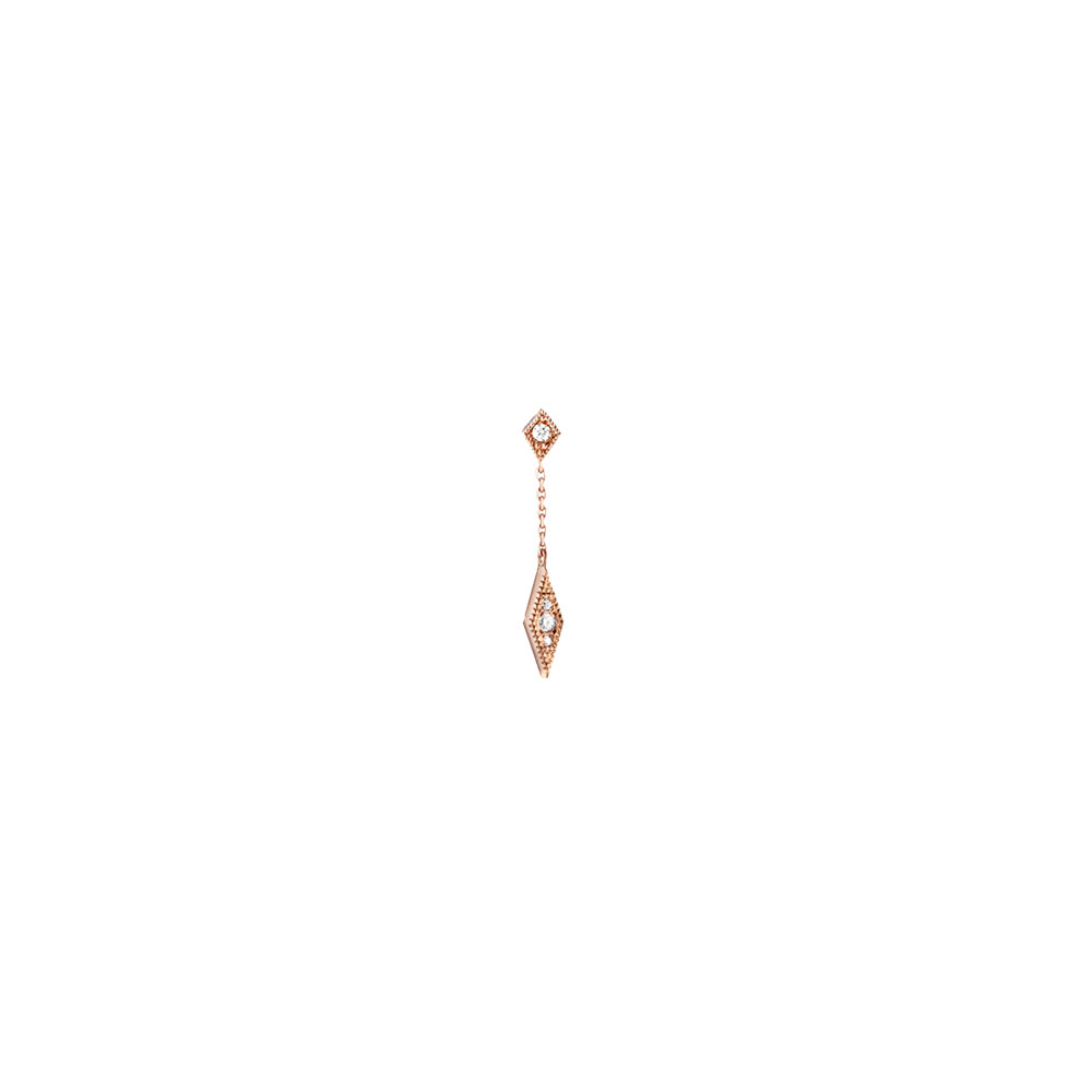 Boucle d'oreille Babylone Two or rose et diamants