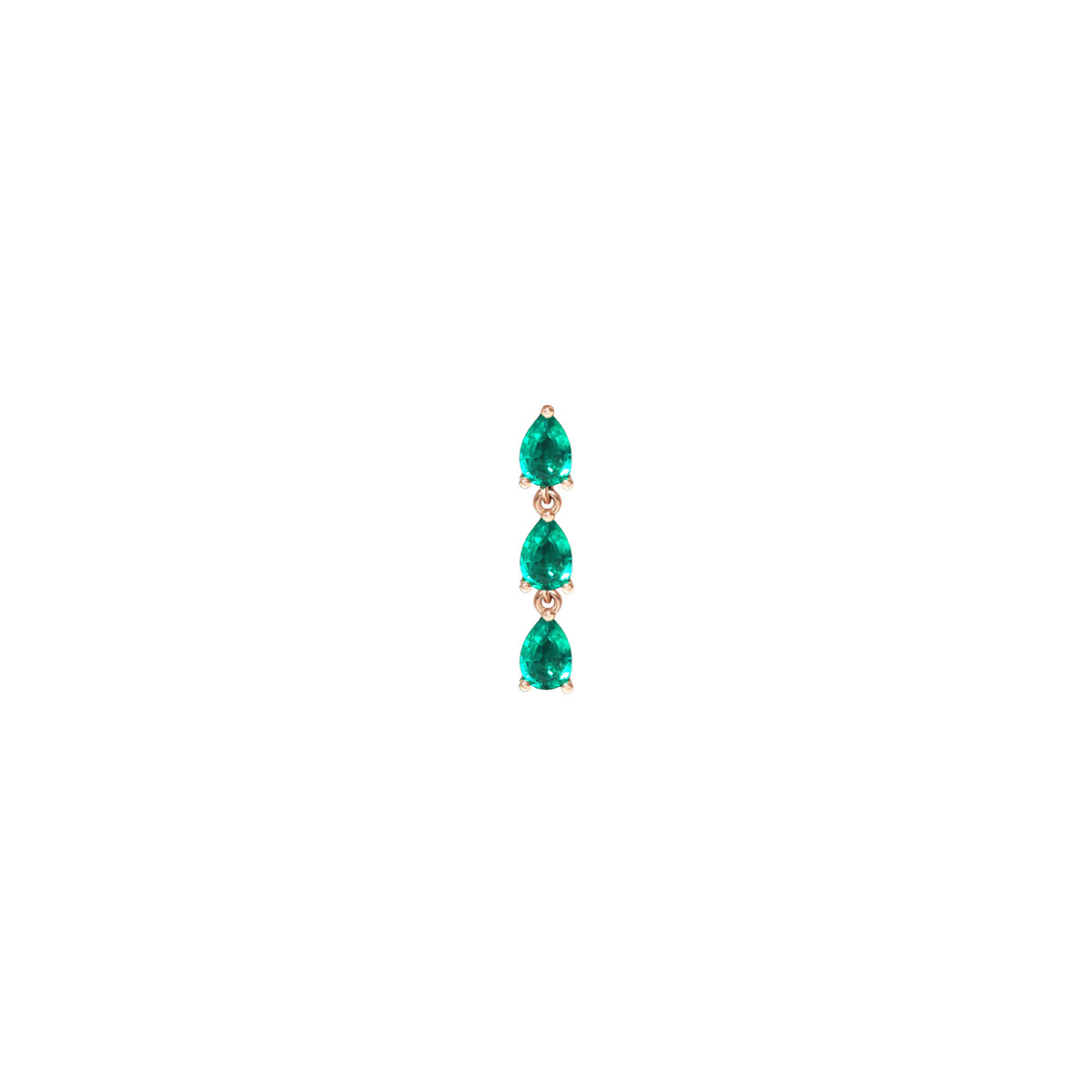 Boucle d'oreille Just Joy Trilogy Spring Tourmalines vertes et or rose