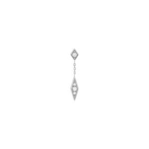 Boucle d'oreille babylone two en or blanc