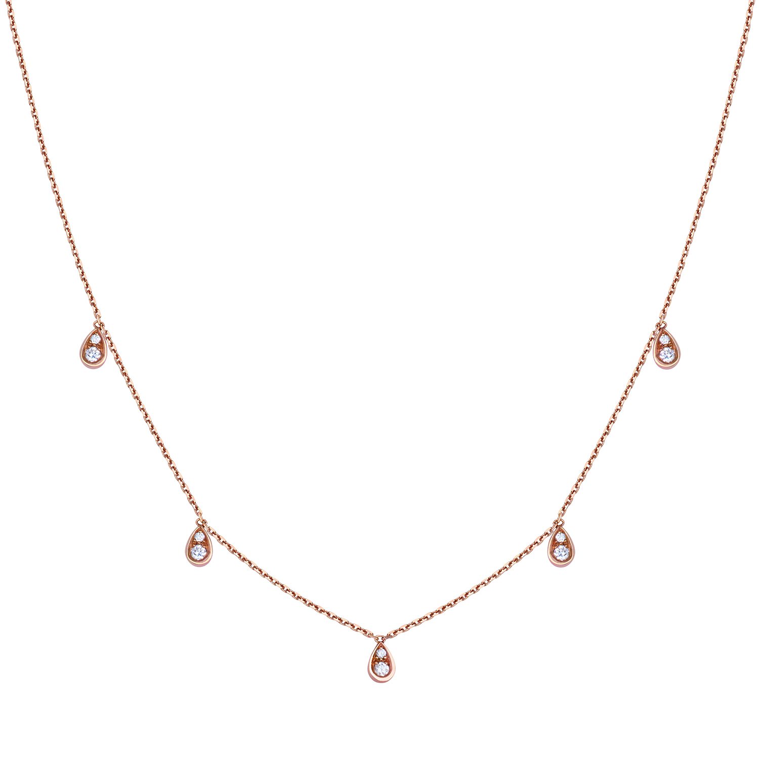 Collier eclipse five en or rose