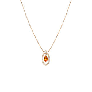 Collier Mila Only Golden Or jaune citrine et diamants