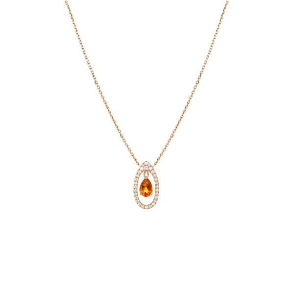 Collier Mila Only Golden Or jaune citrine et diamants