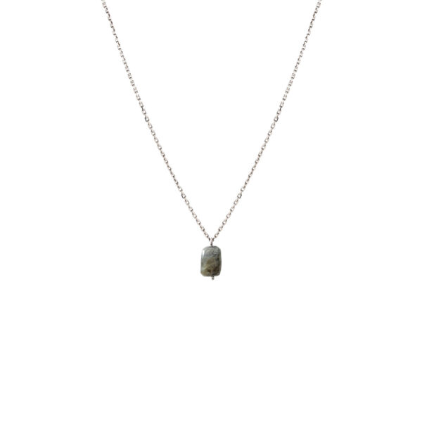 Collier Stone en or blanc et labradorite