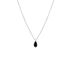 Collier Stone en or blanc et spinelle noire