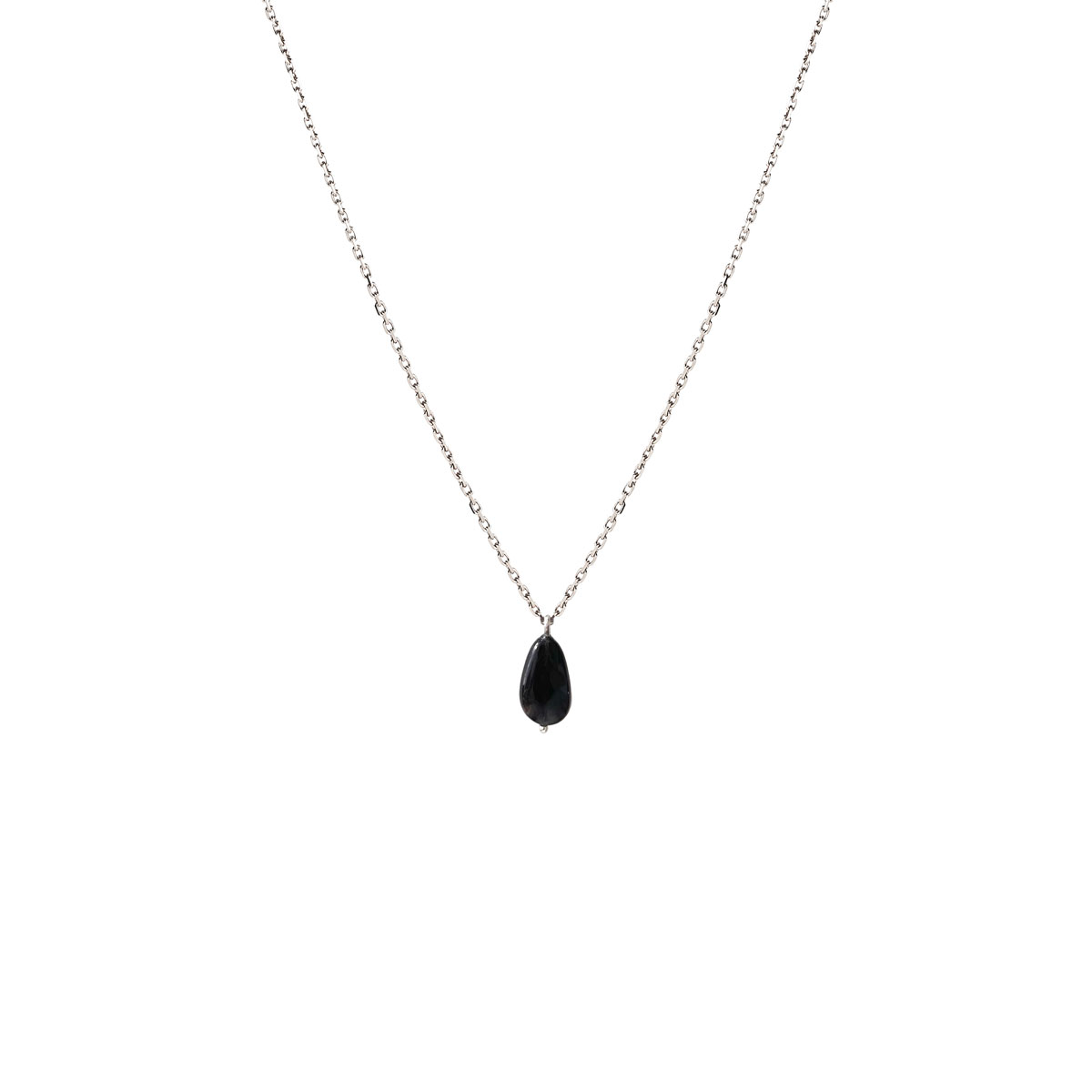 Collier Stone en or blanc et spinelle noire