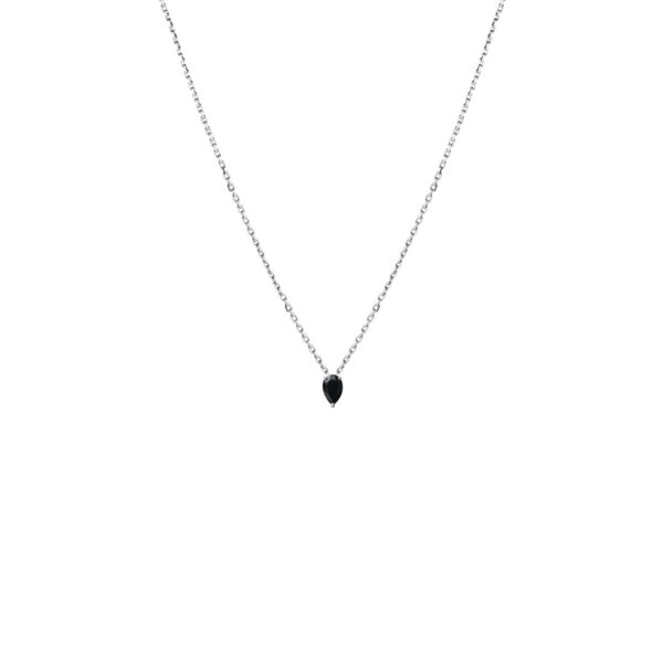 Collier Stone en argent et spinelle noire taille poire