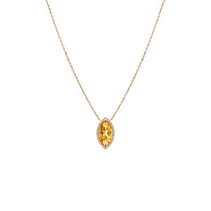 Collier Mila Marquise Golden Or jaune 18 carats citrine et diamants