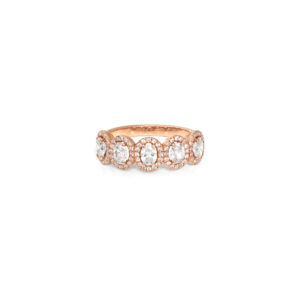 Demi alliance Mila Ovale Or rose 18 carats et diamants