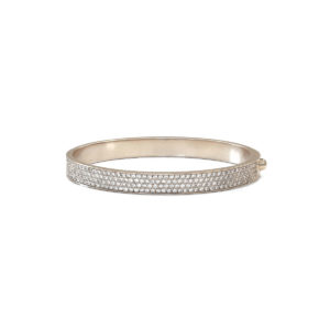 Jonc Iris Wide en or blanc 18 carats et diamants micro-sertis
