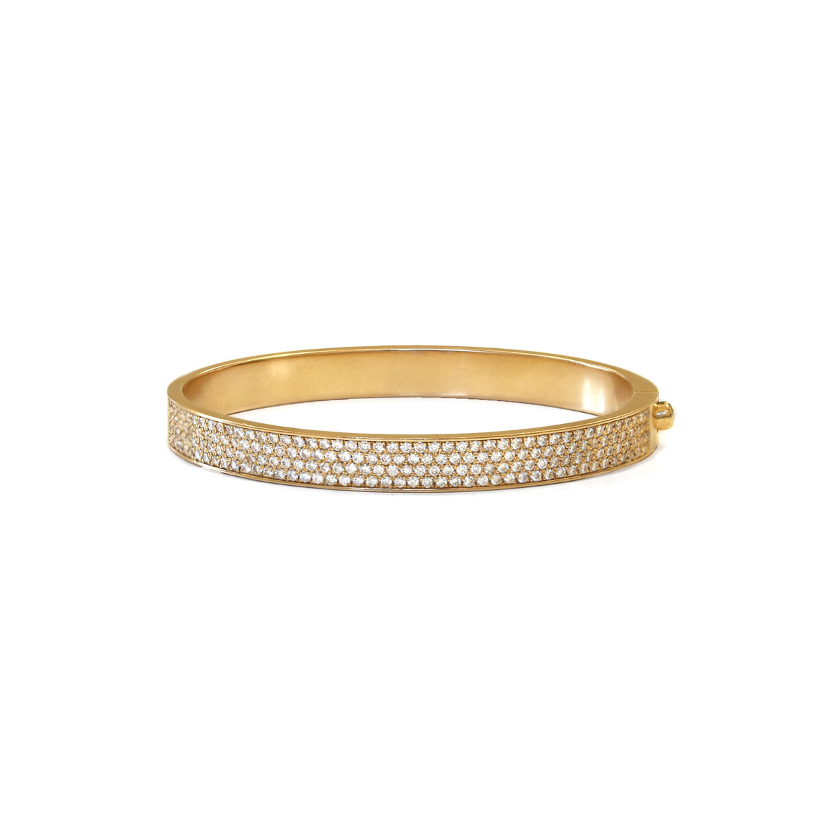 Jonc Iris Wide en or jaune 18 carats et diamants micro-sertis