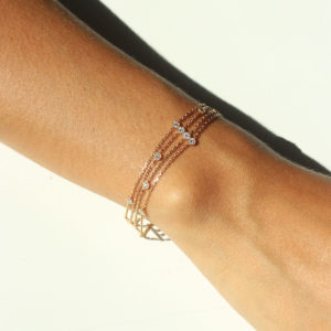 Bracelet Rosa Multi chaîne Or 18 carats et diamants