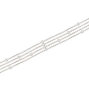 Bracelet Rosa Multi chaîne Or blanc 18 carats et diamants