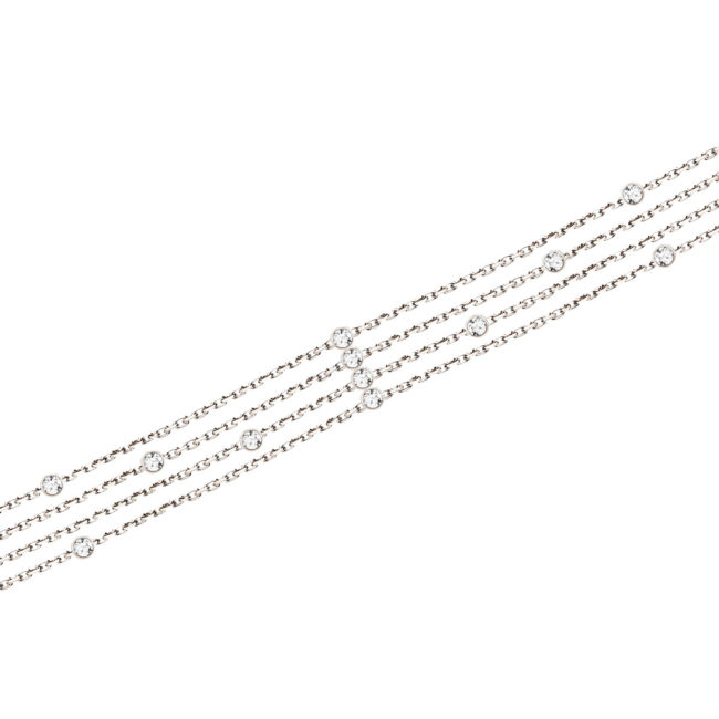 Bracelet Rosa Multi chaîne Or blanc 18 carats et diamants