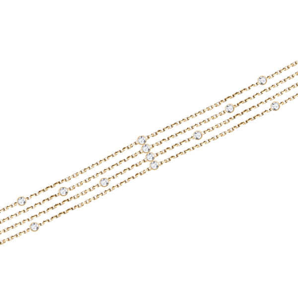 Bracelet Rosa Multi chaîne Or jaune 18 carats et diamants