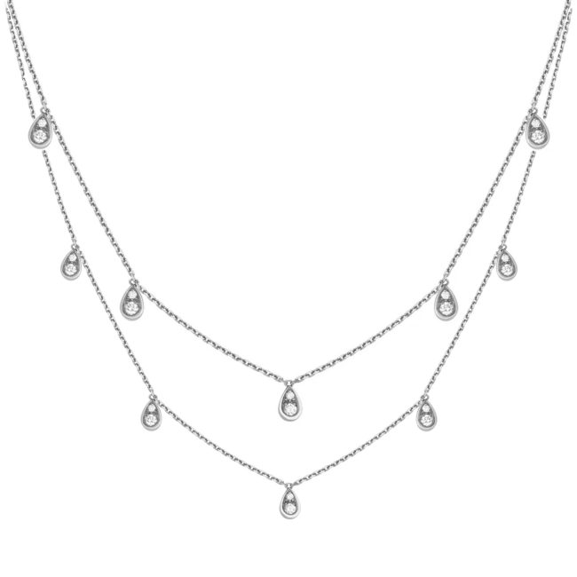 Sautoir eclipse lucky en or blanc