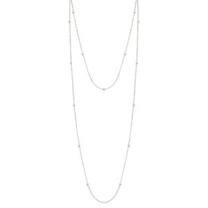 Sautoir Rosa Nude Or blanc 18 carats et diamants sertis griffe