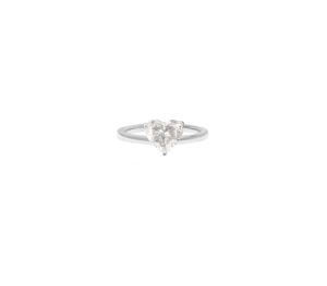 Solitaire Heart en or blanc