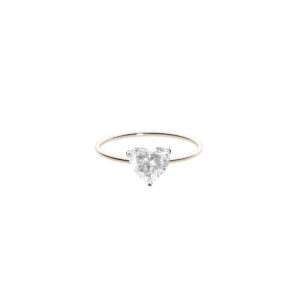 Solitaire Joy Forever Heart en or blanc 18 carats et diamant taille coeur