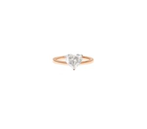 Solitaire Heart en or rose