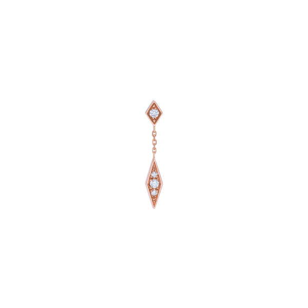Boucle d'oreille babylone two en or rose