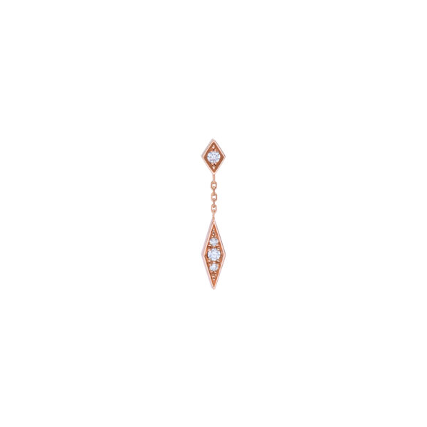 Boucle d'oreille babylone two en or rose