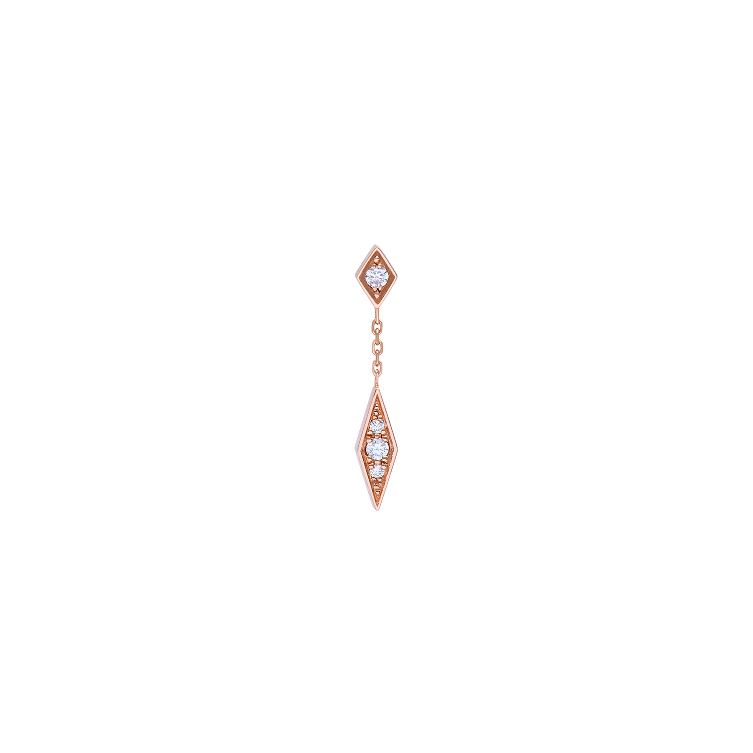 Boucle d'oreille babylone two en or rose