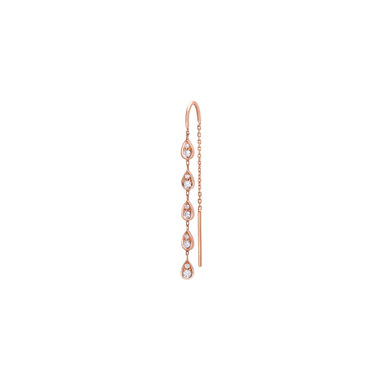 Boucle d'oreille eclipse five en or rose