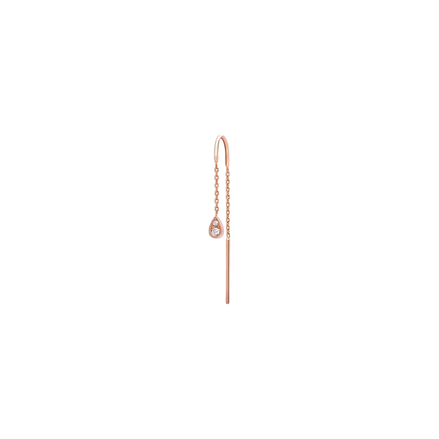 Boucle d'oreille eclipse one en or rose