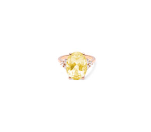 Bague Morgann citrine vue de face en or rose
