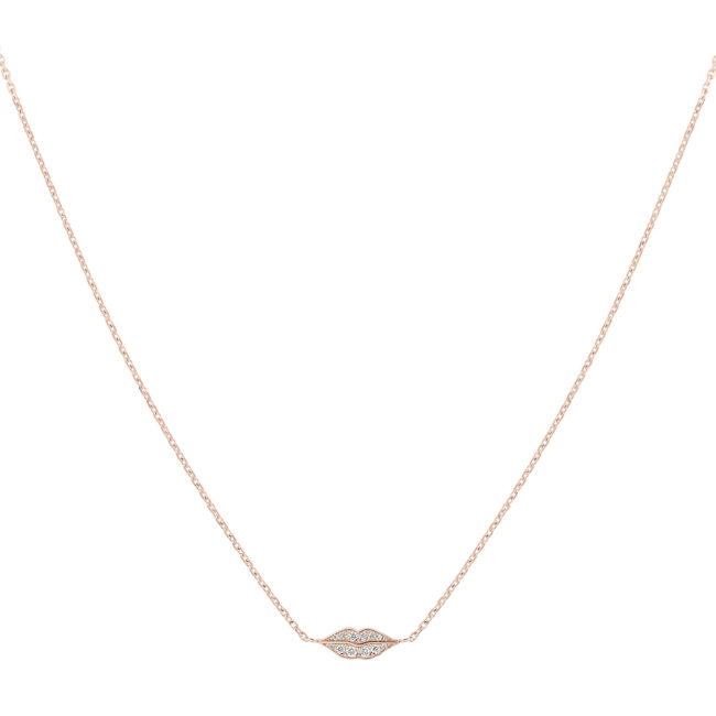 Collier le baiser en or rose