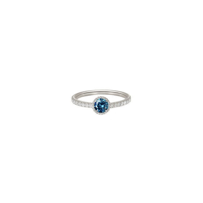 Bague Mila Diamant Bleu en or gris