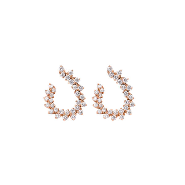 Boucle d'oreille amanda empire twist en or rose vue de face