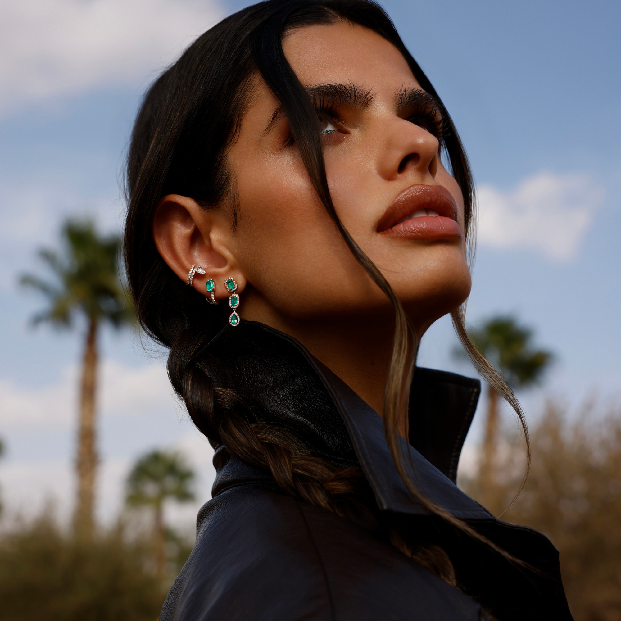 Boucle d'oreille Iris Hope Spring Emeraude – Image 5