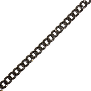 Bracelet paving en dimant noir vue du dessus et ouvert