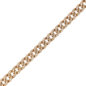 Bracelet paving en or rose vue du dessus ouvert