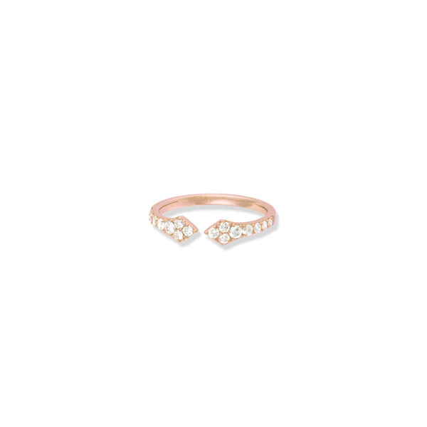 Bague iris twins en or rose